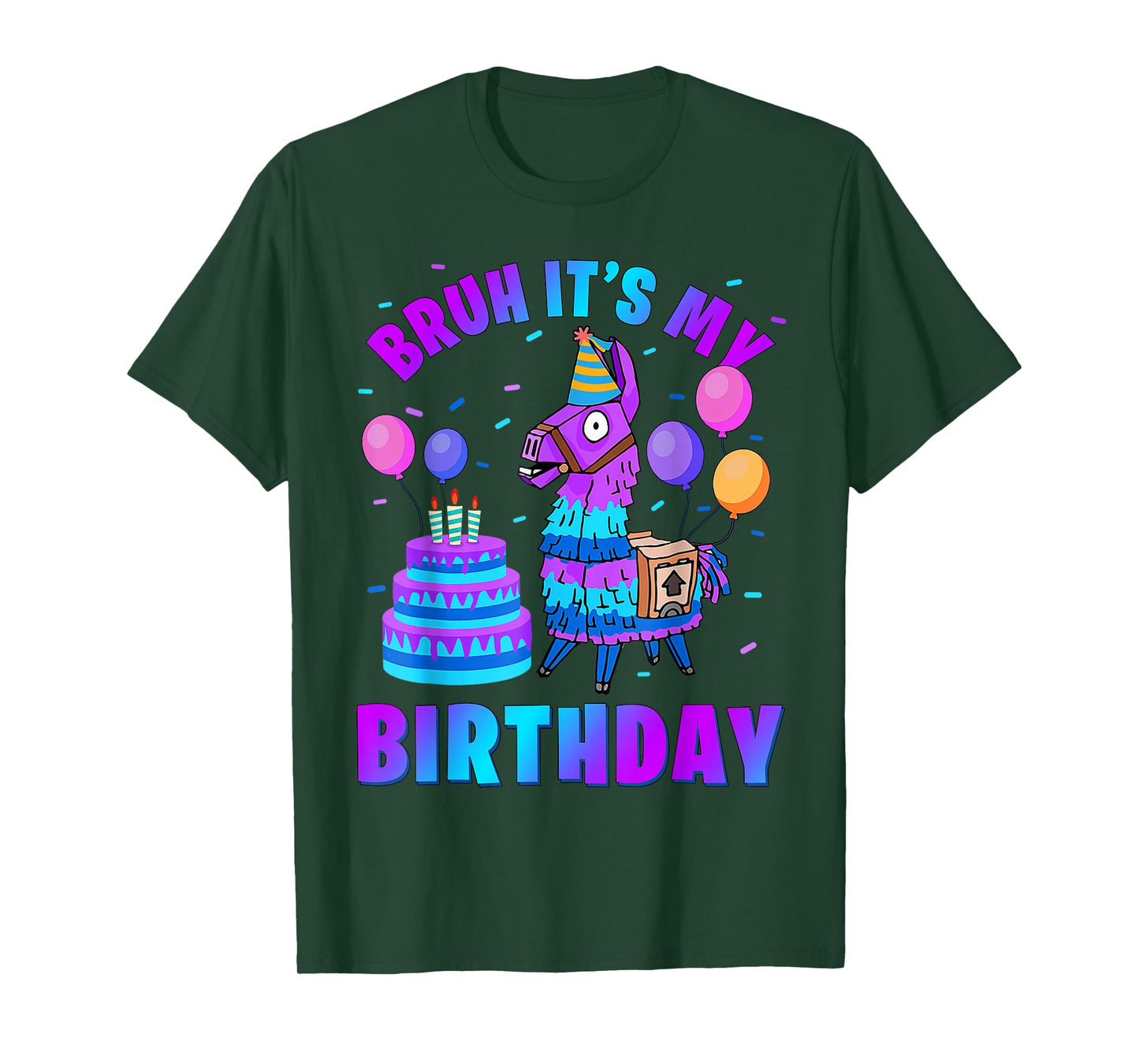 Bruh Its My Birthday Llama Pinata Boy Girl Family Bday Party T-Shirt