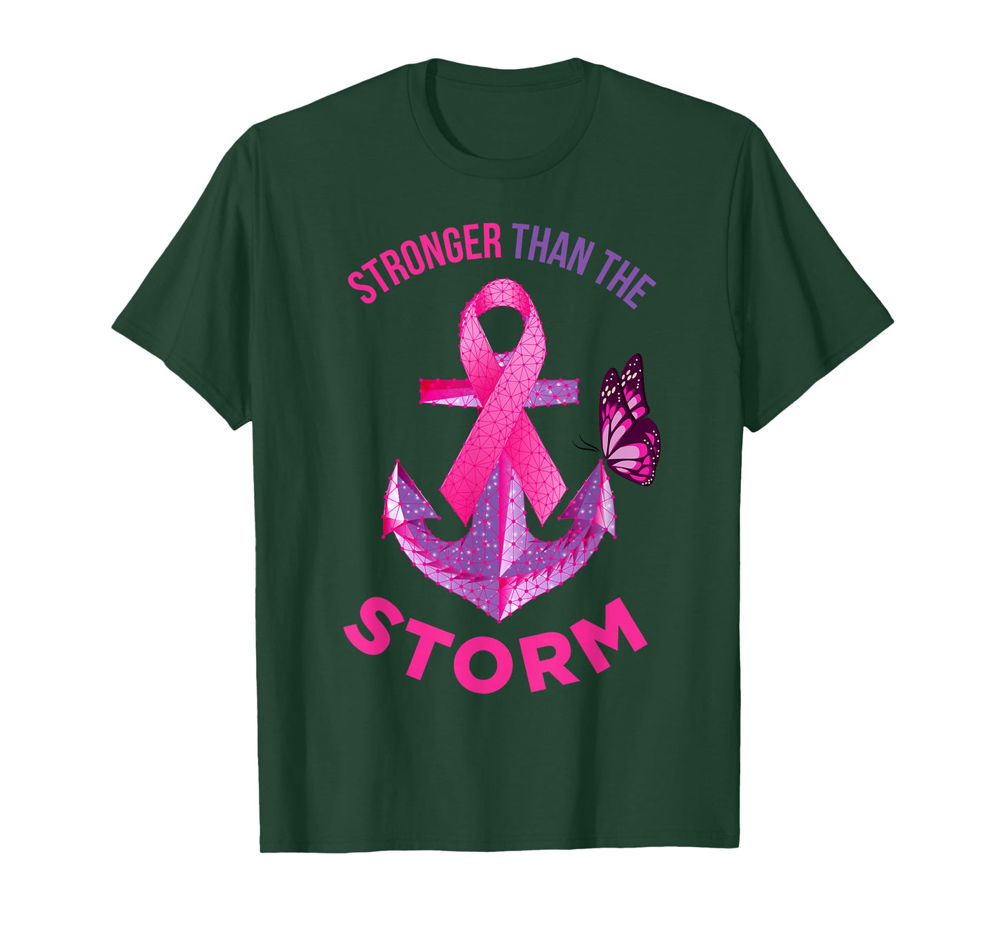 Stronger Than The Storm Fight Breast Cancer Ribbon Wear Pink T-Shirt