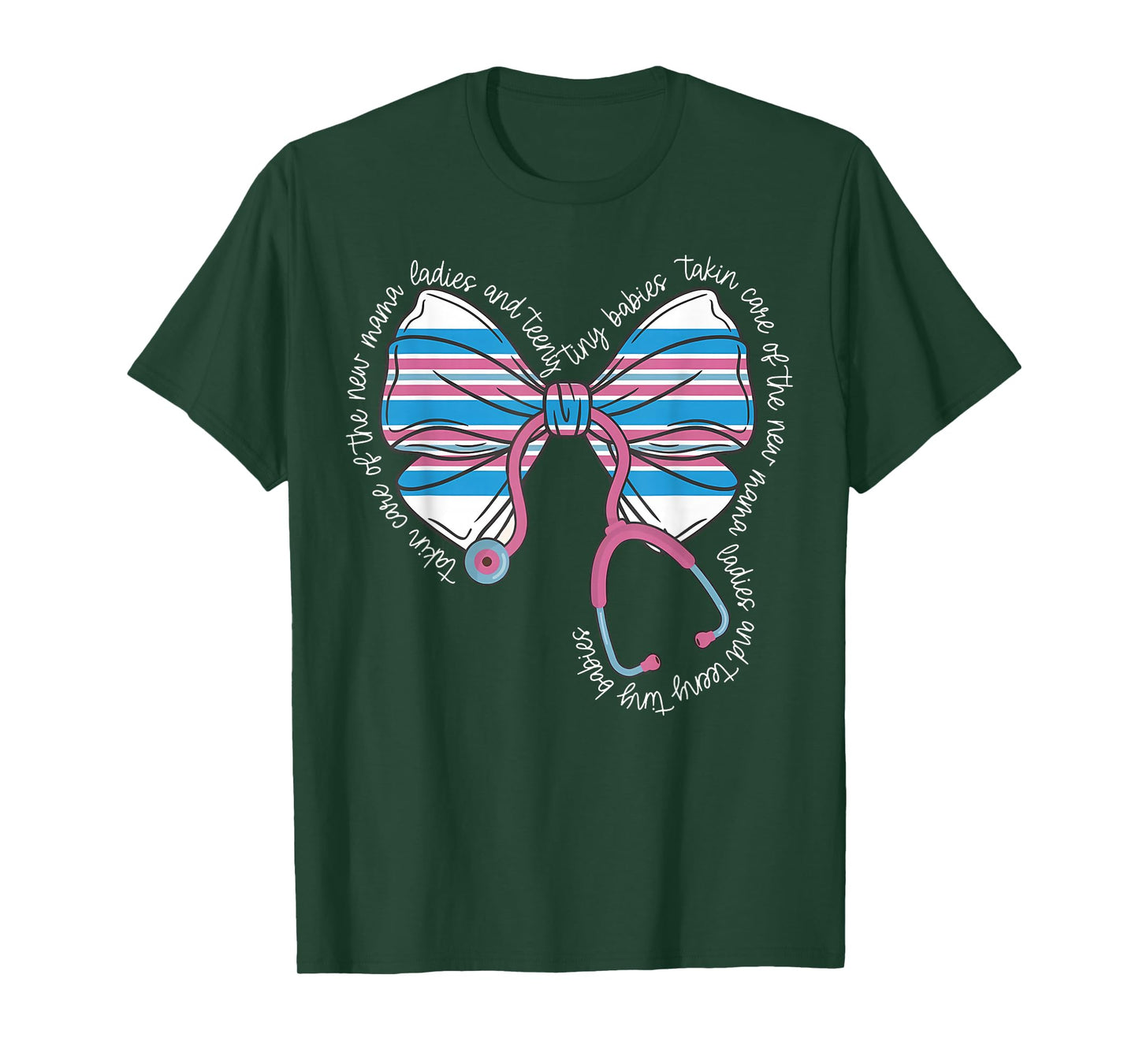 Stethoscope Coquette Bow Baby Blanket Mother Baby Nurse T-Shirt