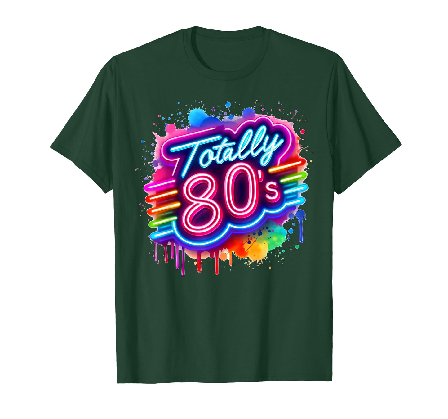Retro 1980's Colorful Totally 80's Funny 80 Rave Theme Party T-Shirt