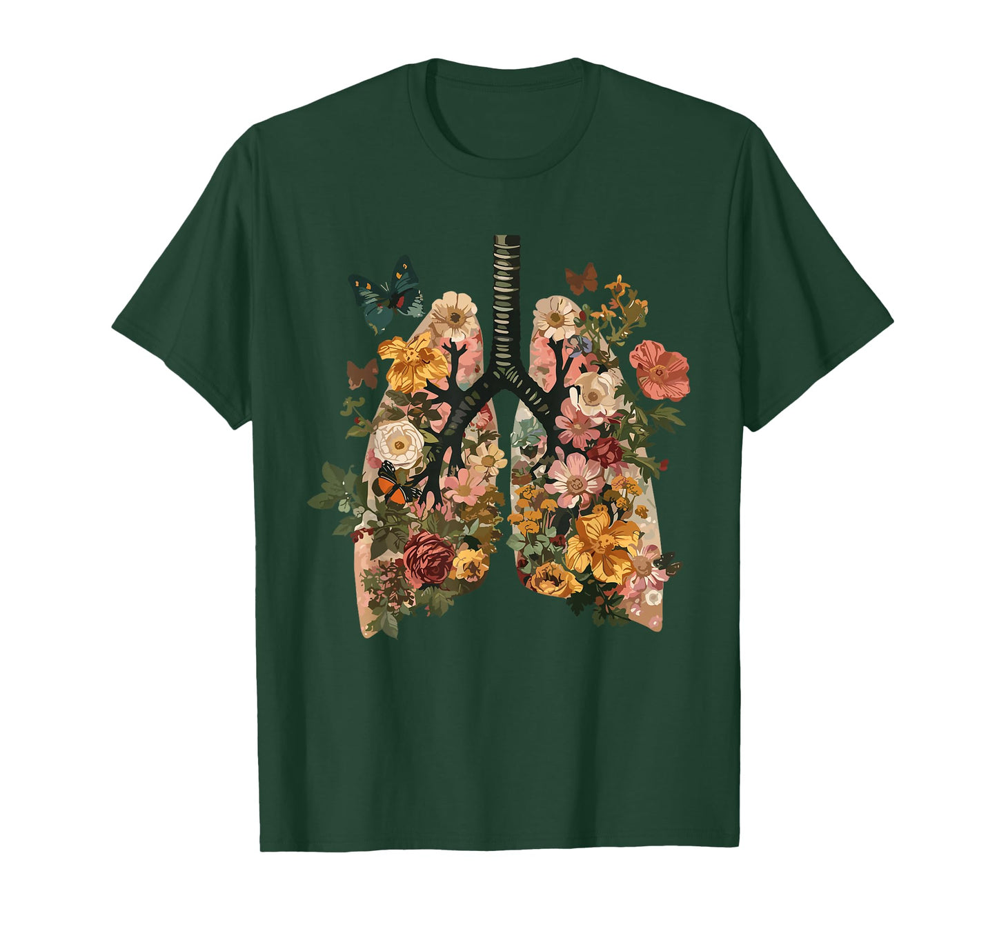 Lungs Made of Flowers - Blossoming Respiratory Beauty T-Shirt