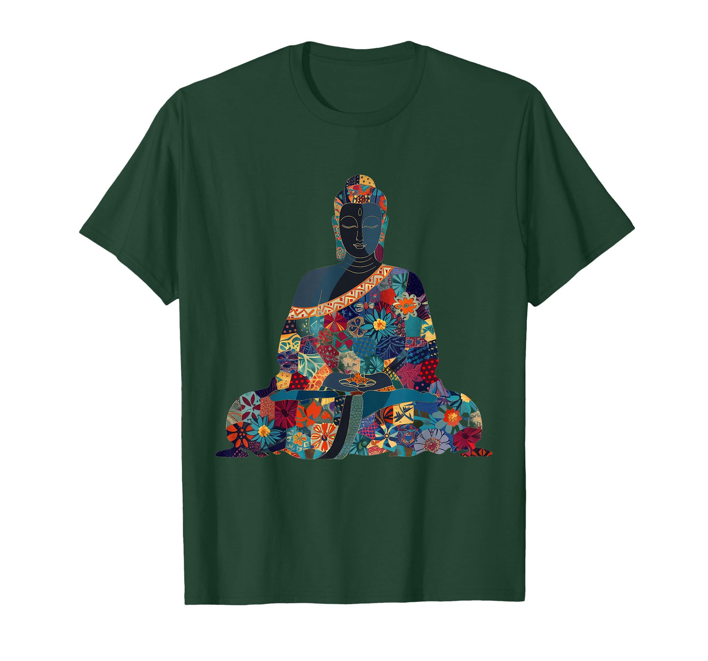 Buddha Vintage Flowers Zen Buddhist Buddhism Yoga Spiritual T-Shirt