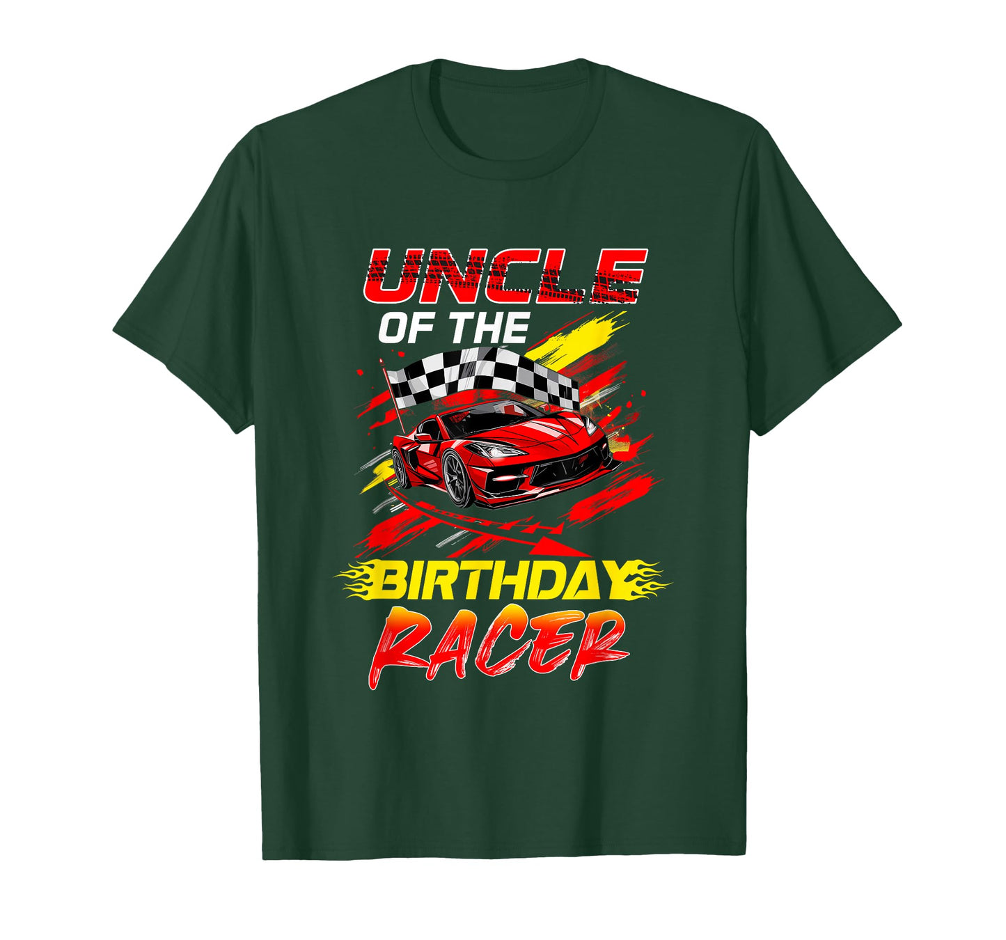 Uncle Of The Birthday Racer Race Car Party Family Matching T-Shirt