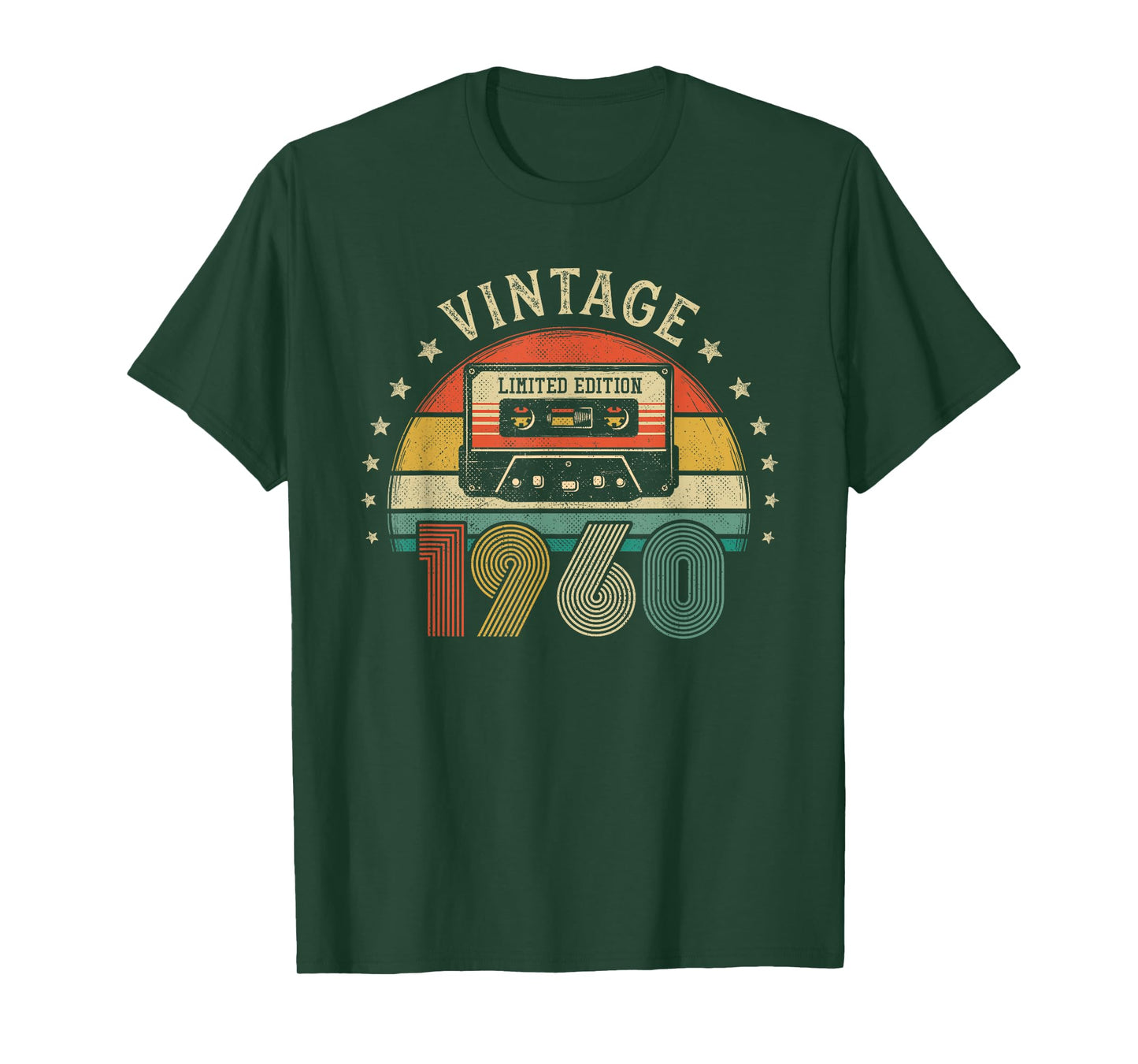 Vintage 1960 Retro Cassette Tape Born in 1960 65th Birthday T-Shirt