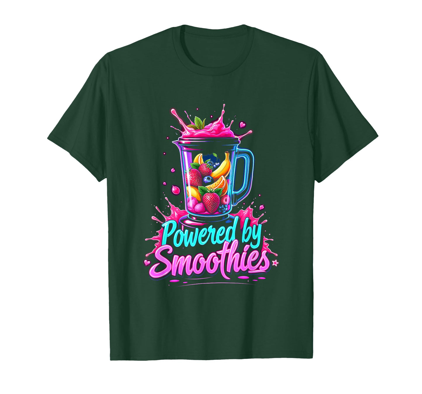 Powered By Smoothies Smoothie Health Drink Vegan Life T-Shirt