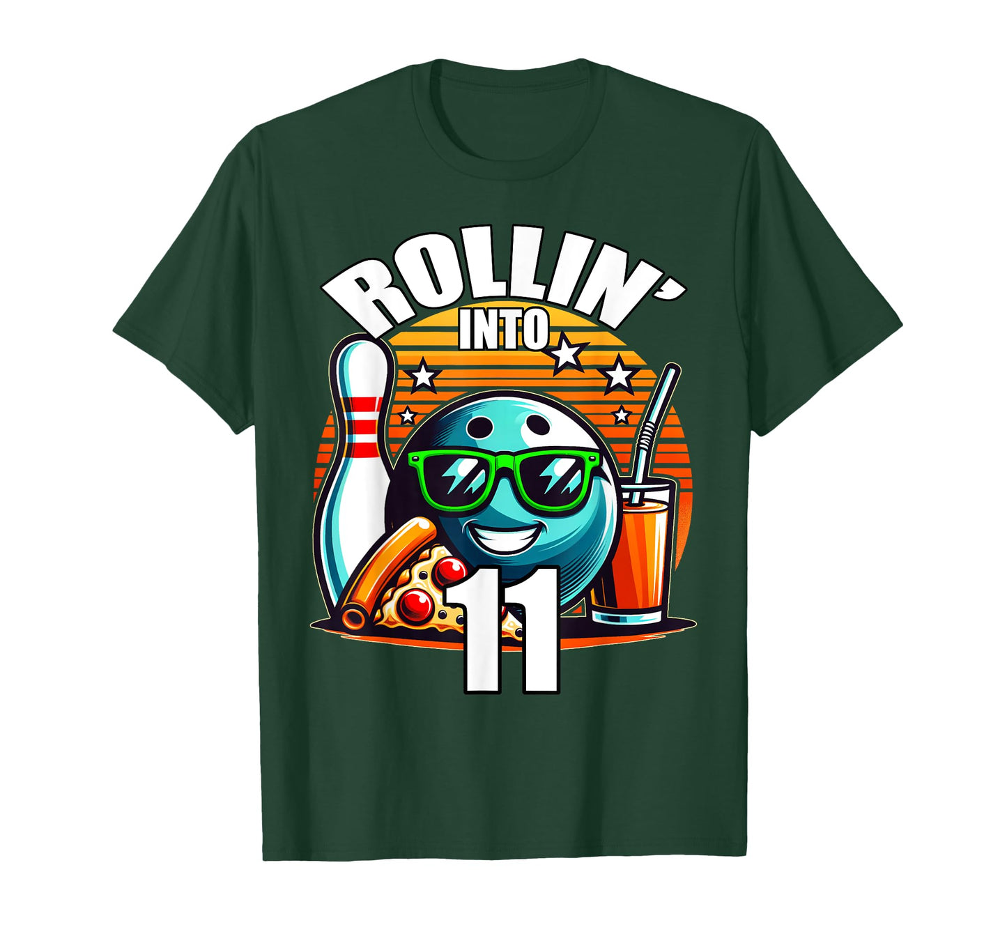 Rollin into 11 Bowling Birthday Party 11th Birthday Kids T-Shirt