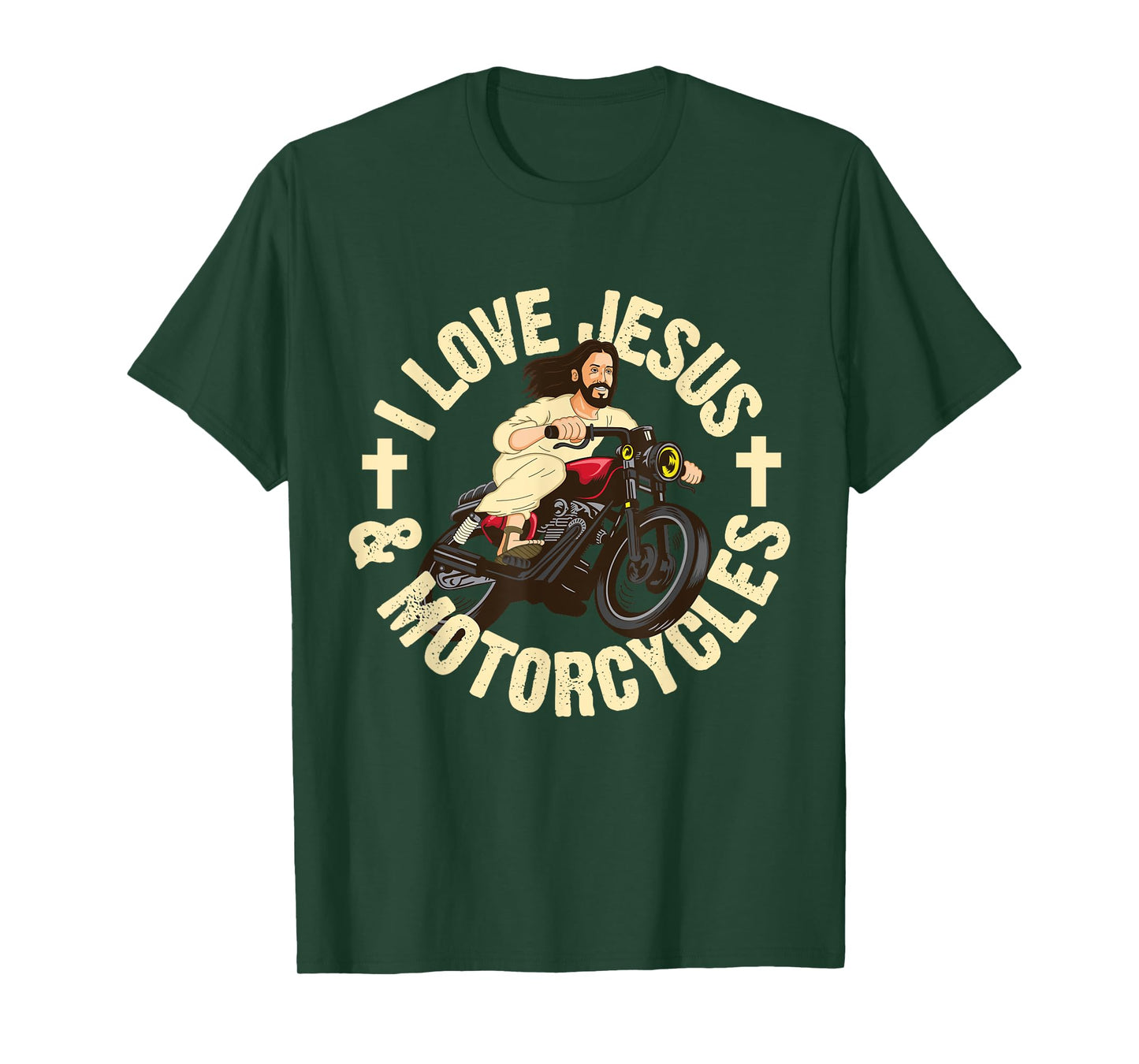 I Love Jesus & Motorcycles Dirt Bike Rider Christian Gift T-Shirt