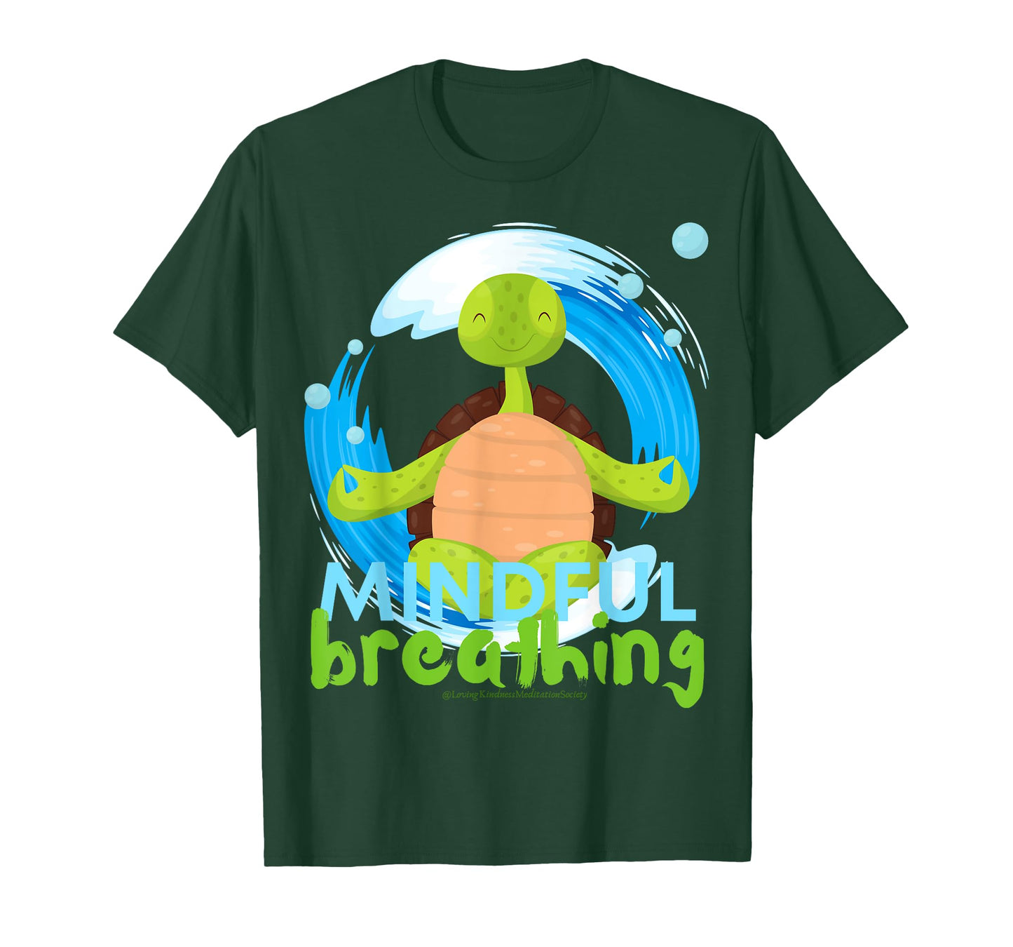Zen Meditating Sea Turtle Loves Kindness Breath Mindfulness T-Shirt