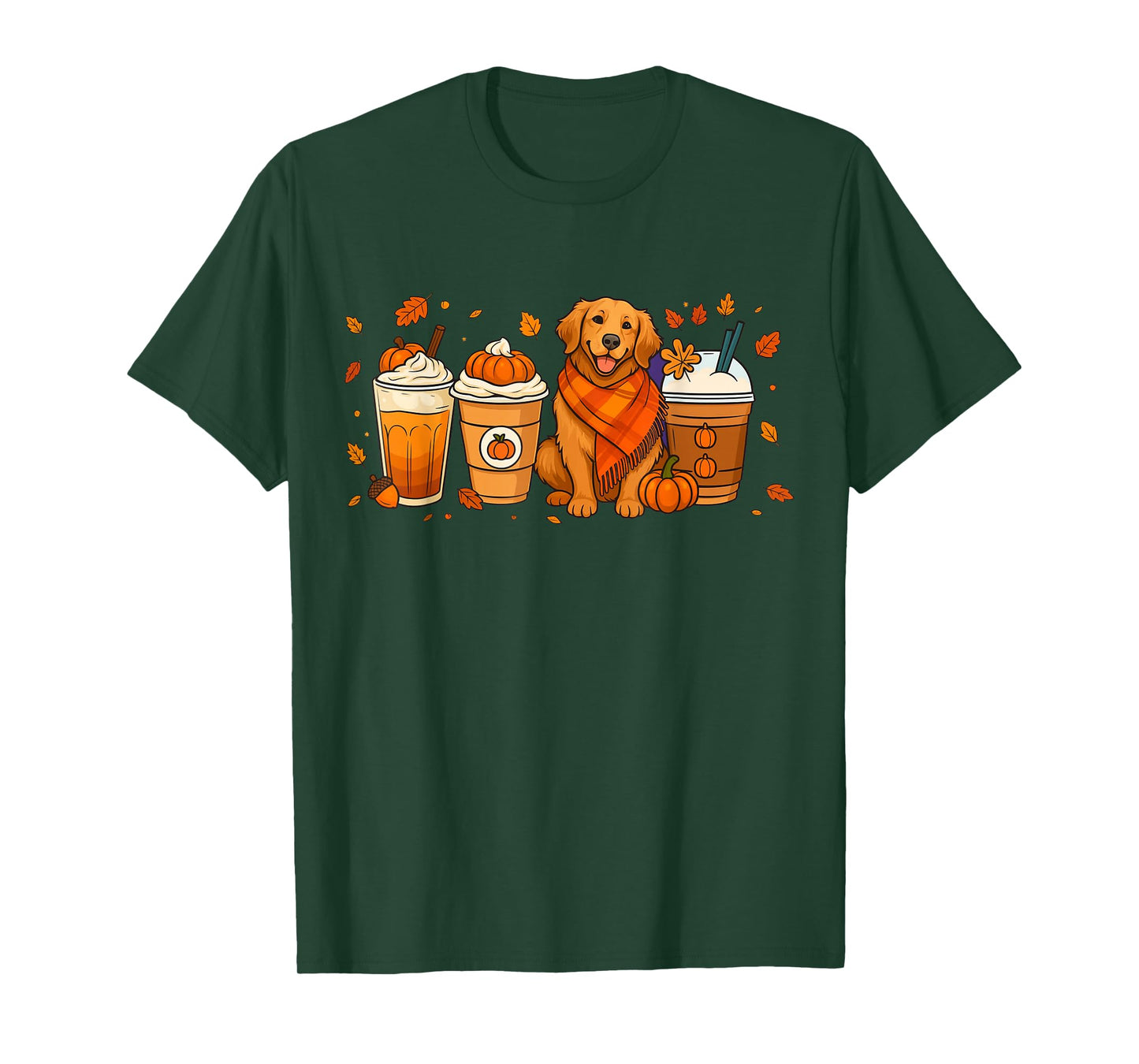 Golden Retriever Pumpkin Spice Fall Dog Fall Autumn T-Shirt
