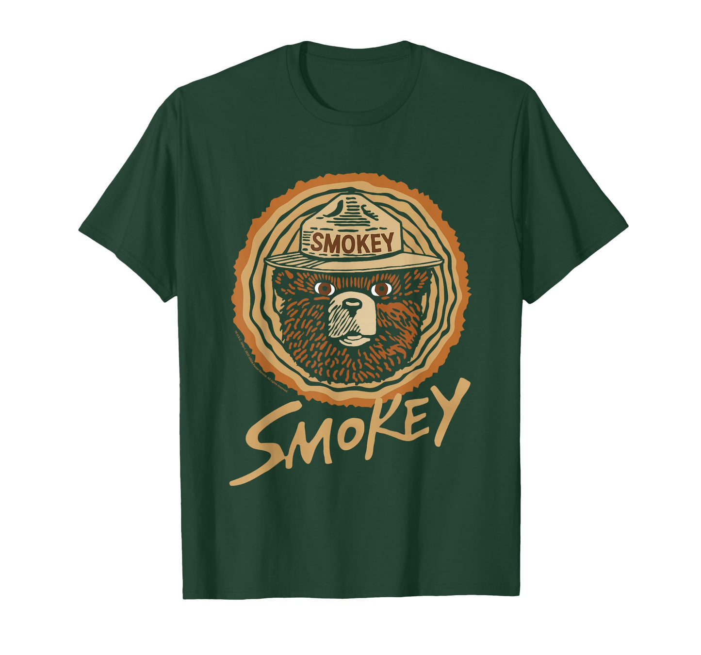 Smokey Bear Vintage Wood Cut Bear Face T-Shirt