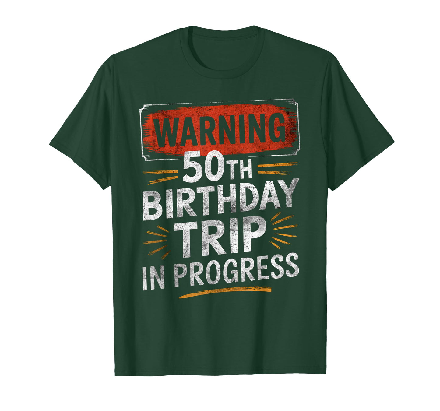 Warning Fifty 50th Birthday Trip In Progress Men Women Kids T-Shirt