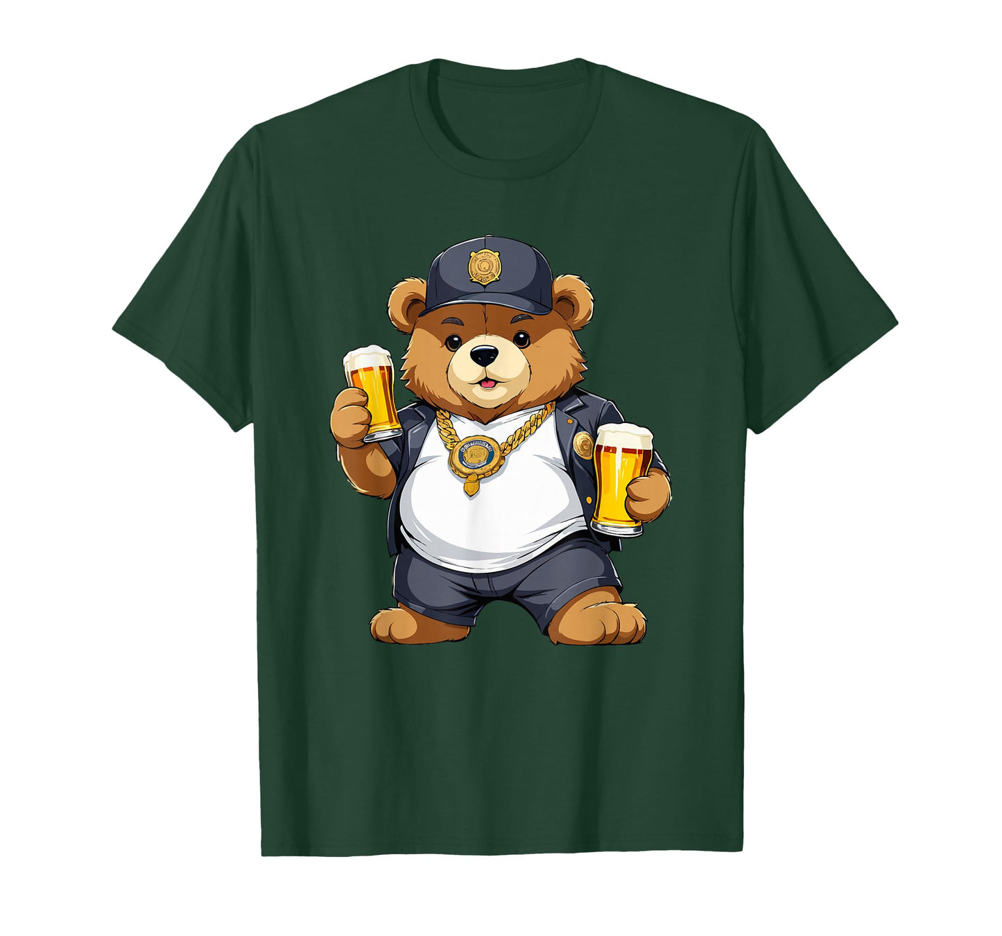 Big Fat Teddy Bear Gangster in Hip Hop Street Clothes T-Shirt