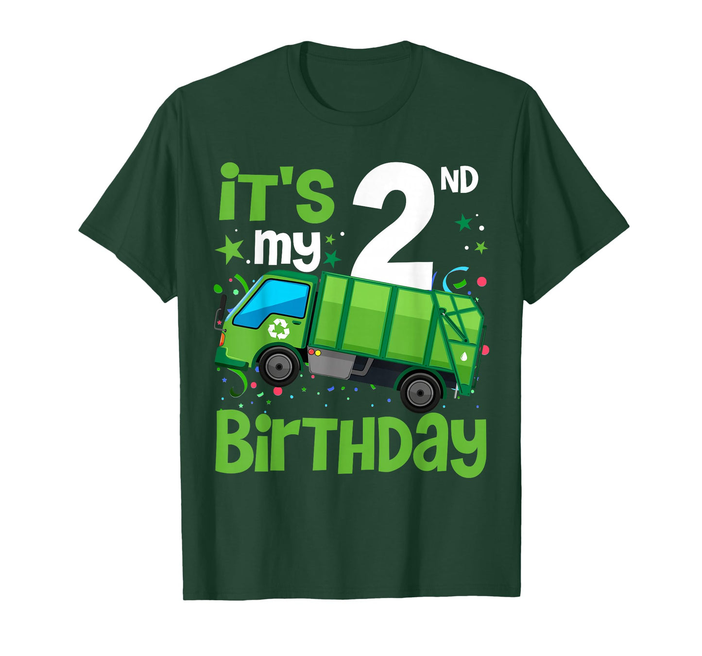 It's My 2nd Birthday Garbage Truck 2 Year Old Birthday Boy T-Shirt