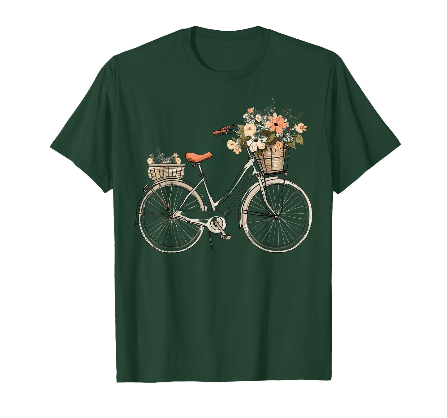 Vintage Floral Bicycle T-Shirt