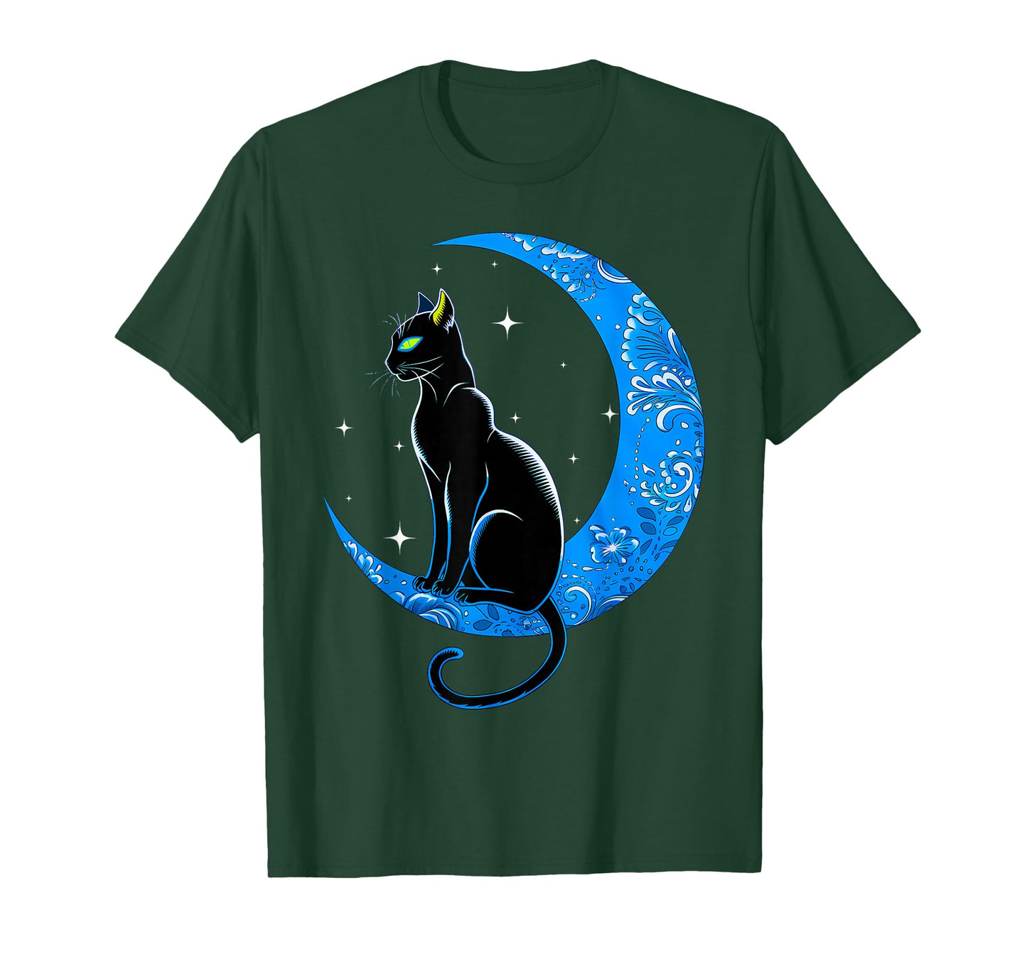 Black Cat Crescent Moon Sailor Mom T-Shirt