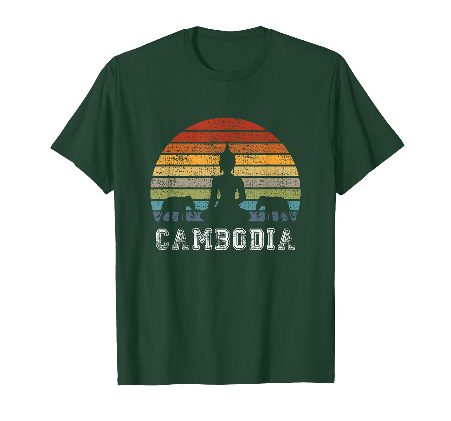 Cambodia Buddha Vintage Design with Elephants / Gift T-Shirt