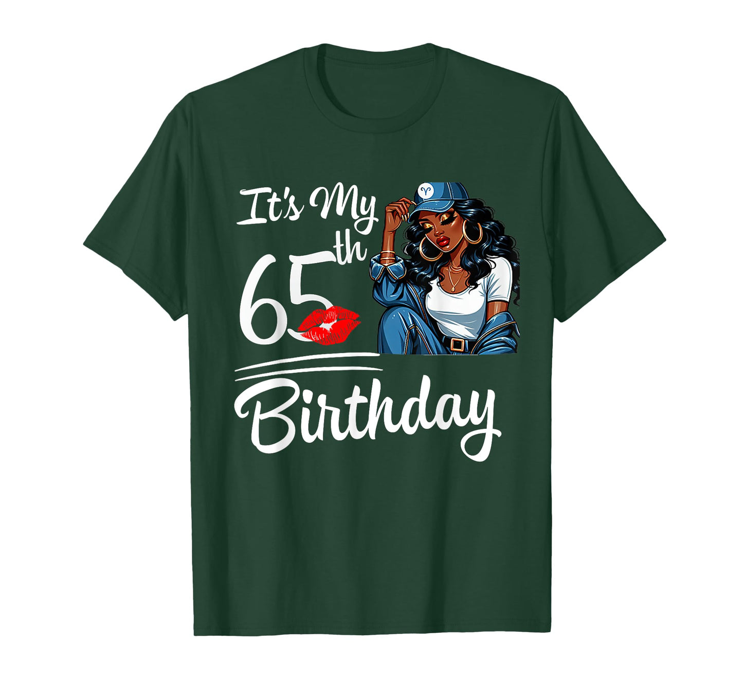 It's My 65th Birthday 65 Years Old Black Melanin Women Girl T-Shirt