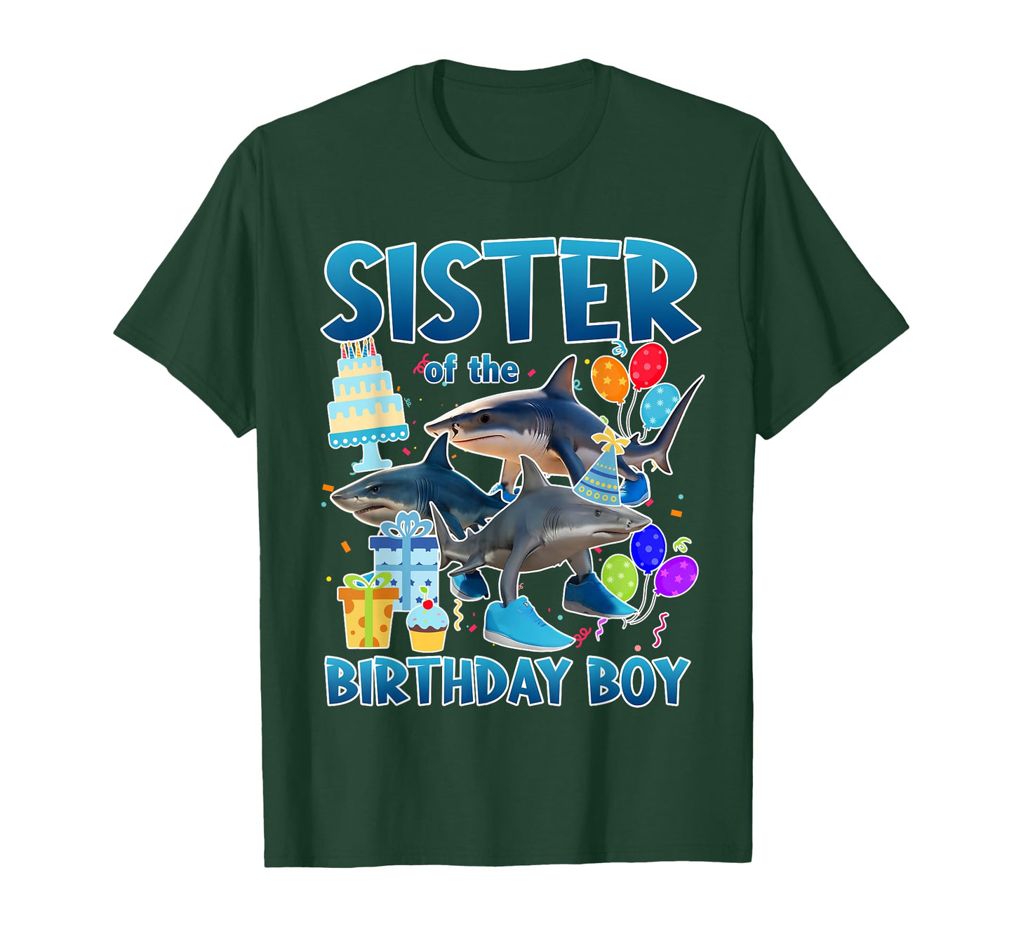 Sister Of The Birthday Boy Tralalero Tralala Family Matching T-Shirt