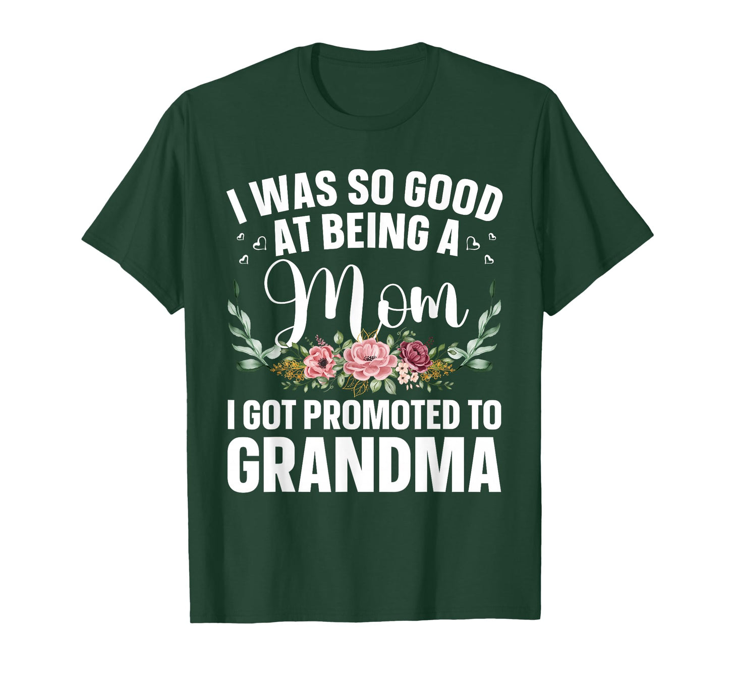 Grandma Art For Mom Women Grandmother Promoted To Grandma T-Shirt