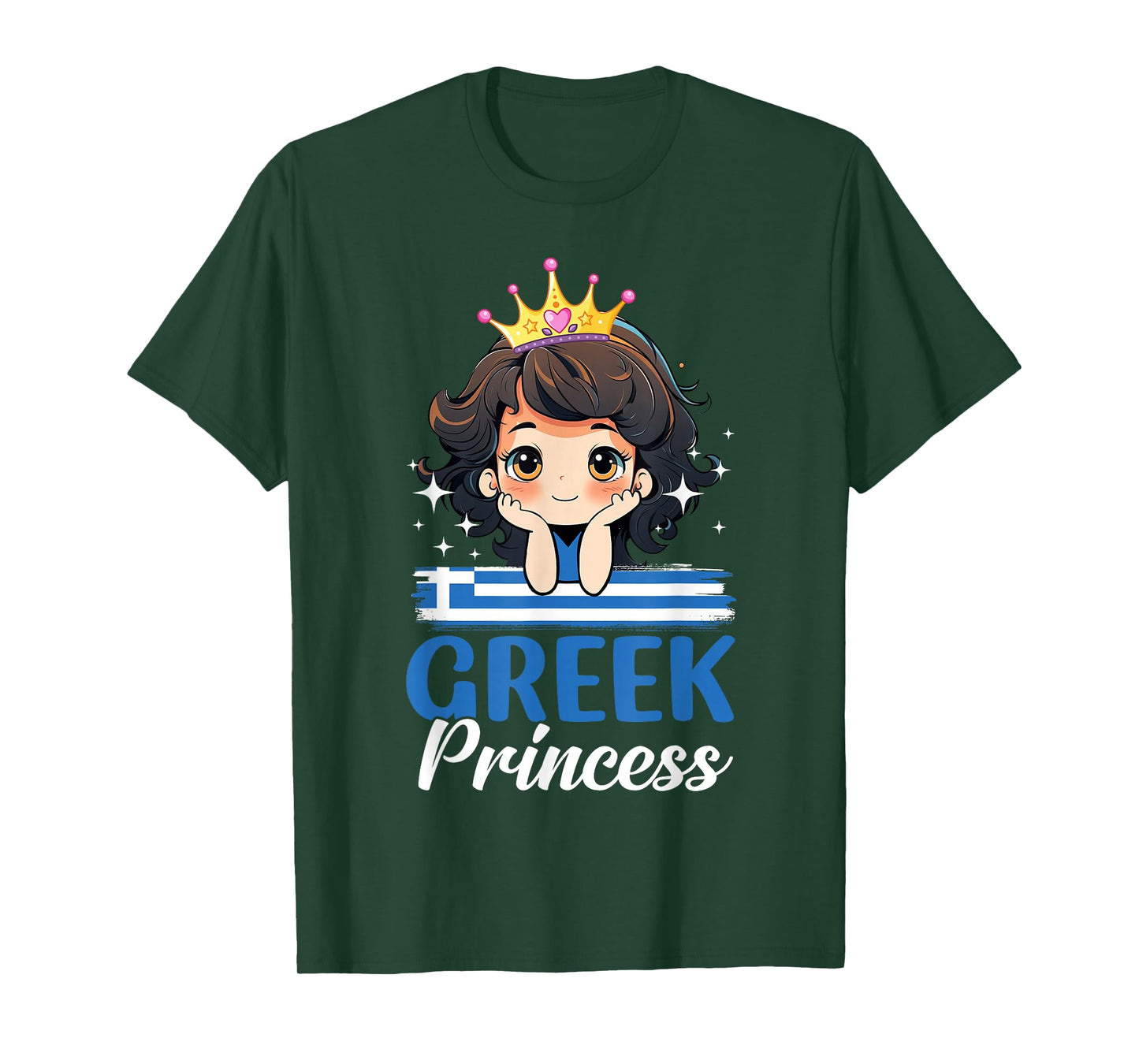 Greek Princess Greece Girl Cute Greek Flag T-Shirt