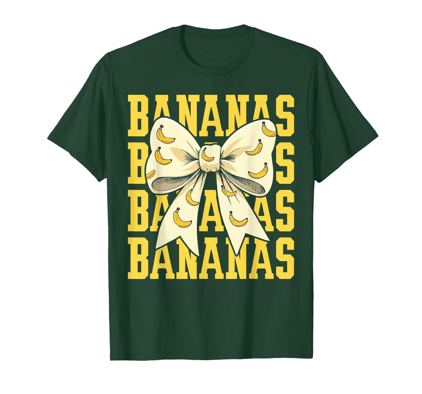 Retro Bananas Last Name Coquette Bow Women Girls Kids T-Shirt