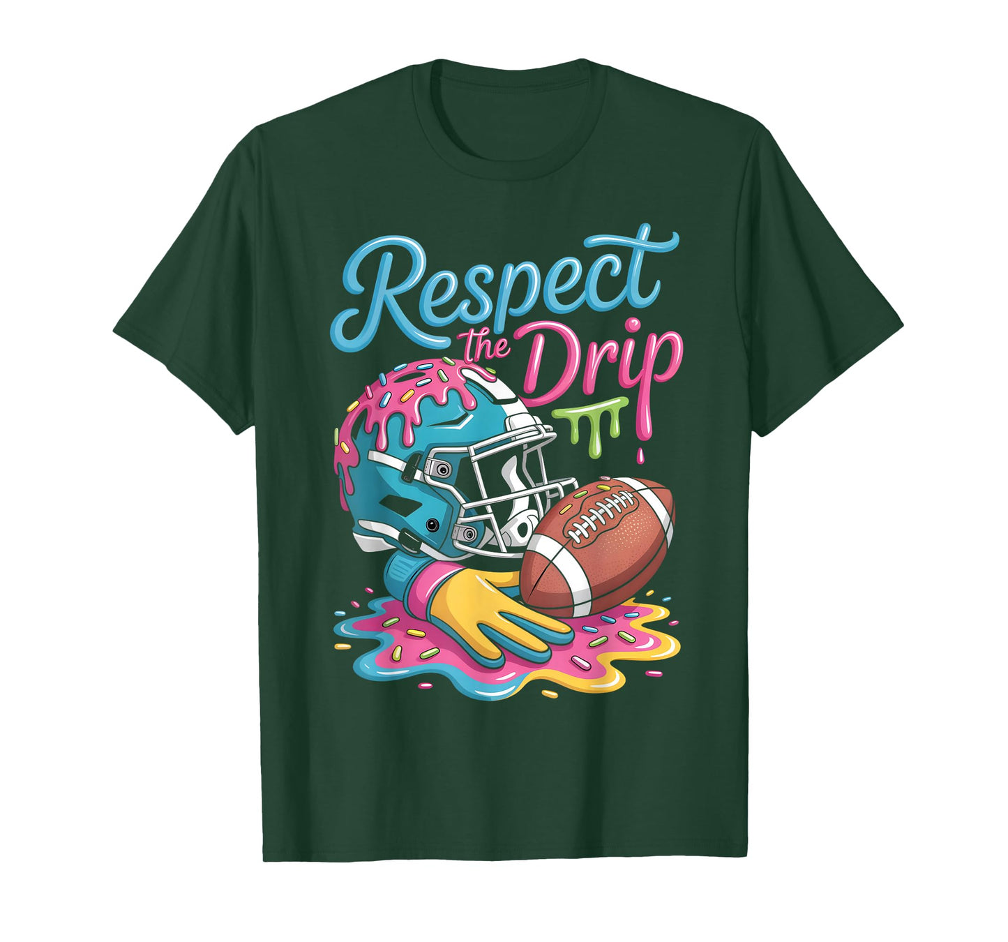 Football Drip Boys Football Ice Cream Sprinkle Respect Drip T-Shirt