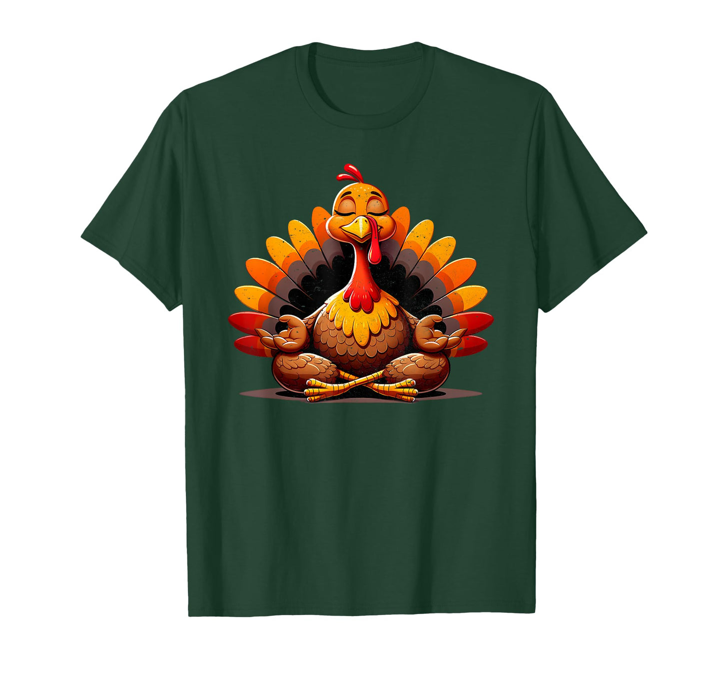 Turkey Yoga Thanksgiving Day Funny Meditating Namaste Fall T-Shirt