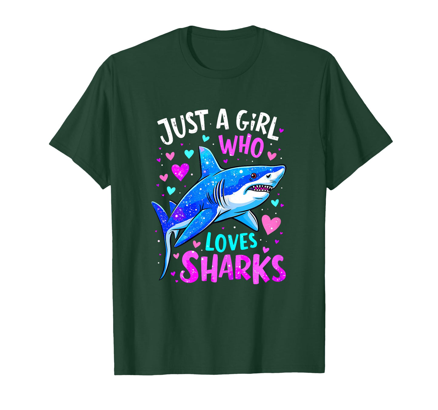 Shark Colorful Just a Girl Who Loves Sharks T-Shirt