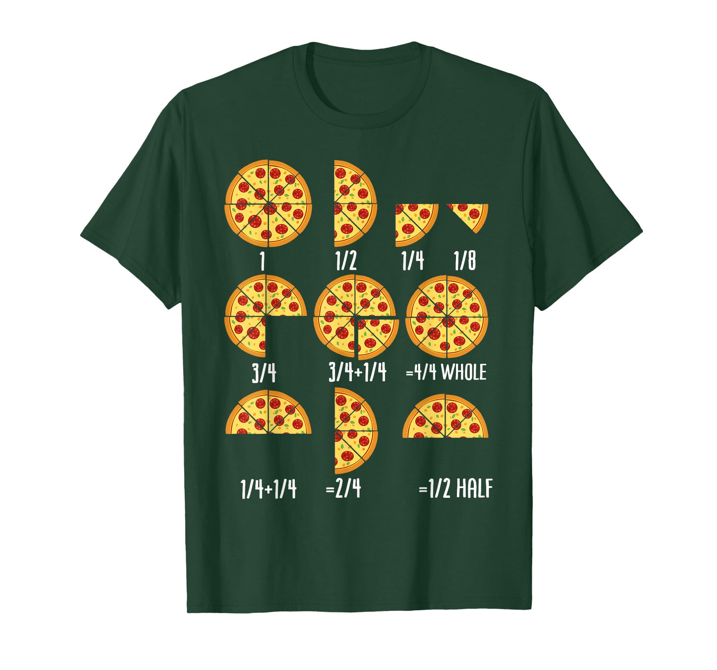 Pizza Slice Fraction Math Teacher Back To School Educational T-Shirt
