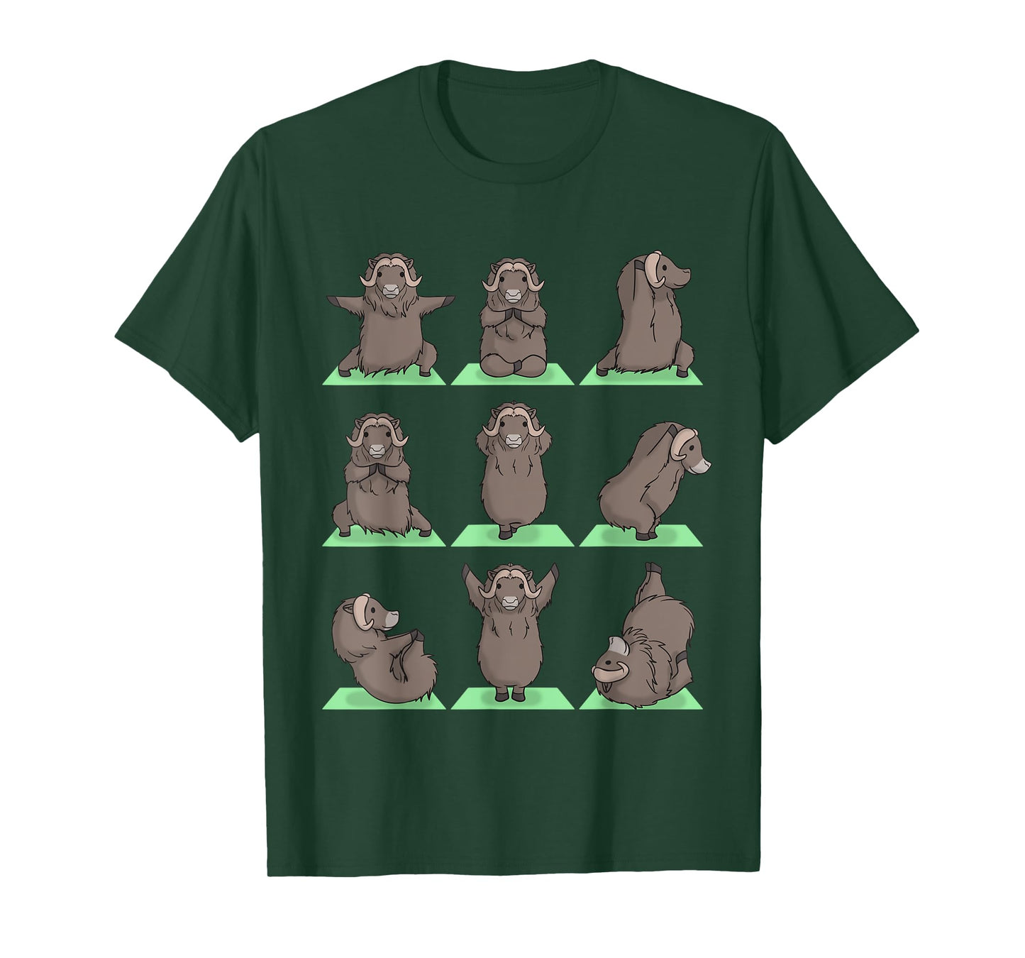 Musk Ox Yoga Pose Zen Cute Workout Exercise Yogi Funny T-Shirt