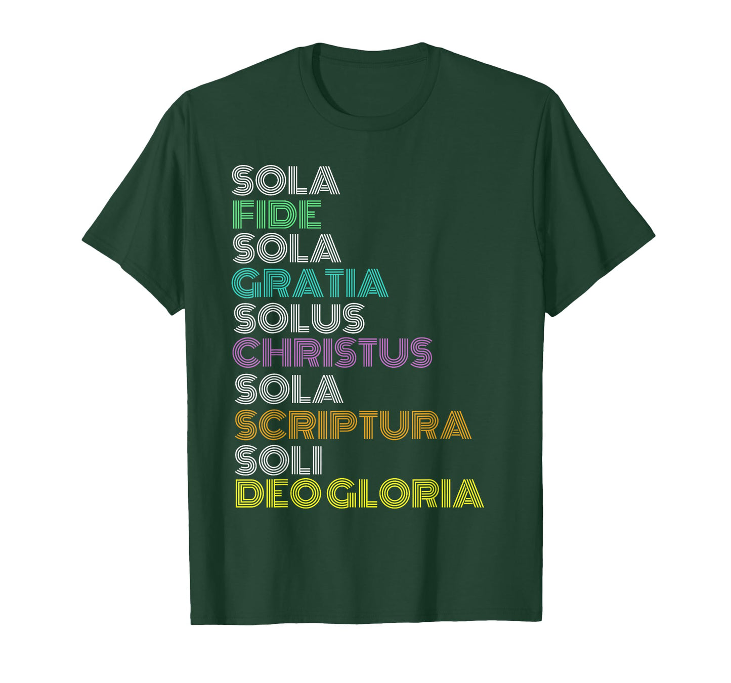 Reformed Christian Five 5 Solas Reformation Day Church T-Shirt