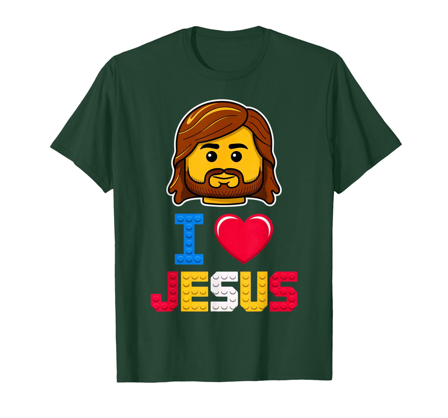 I Love Jesus Master Builder Building Bricks Blocks Christian T-Shirt