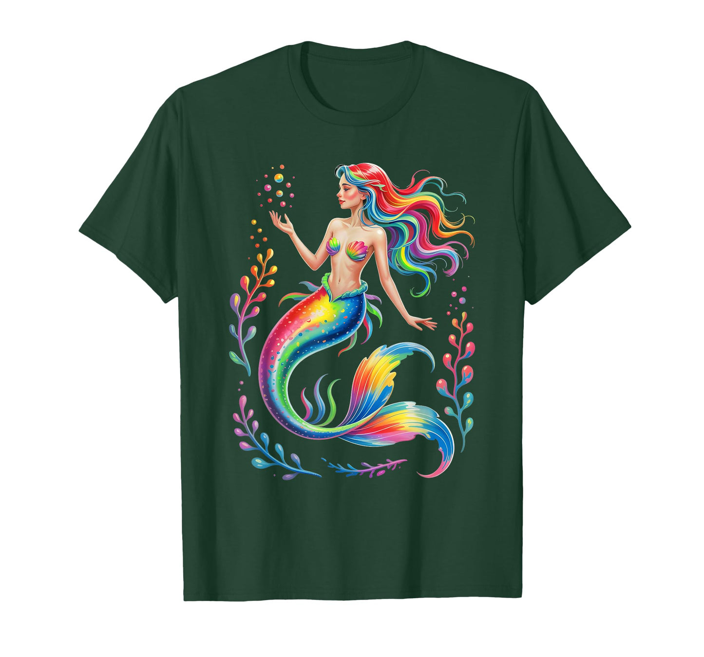 Mermaid Colorful Abstract Painting Art Graphic Motif women T-Shirt
