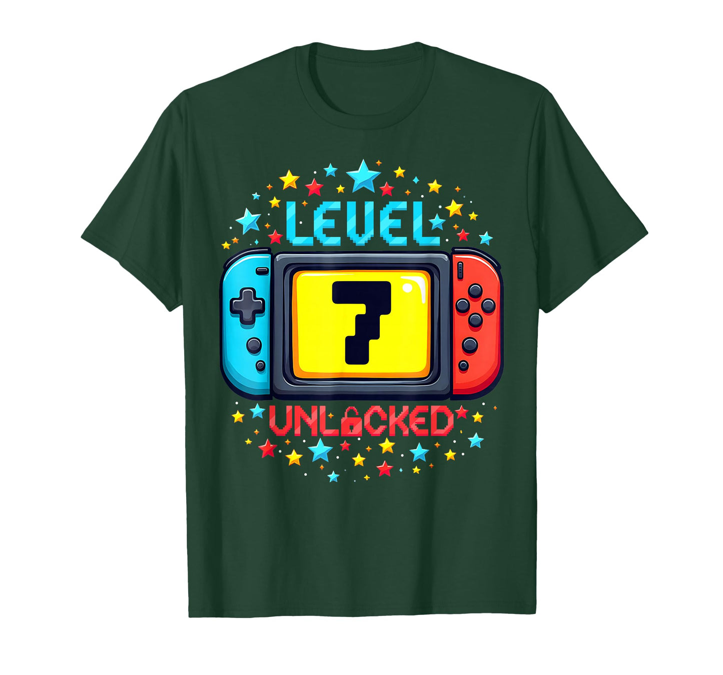 Time To Level Up 7 Unlocked 7th Birthday Boy Video Gamer T-Shirt