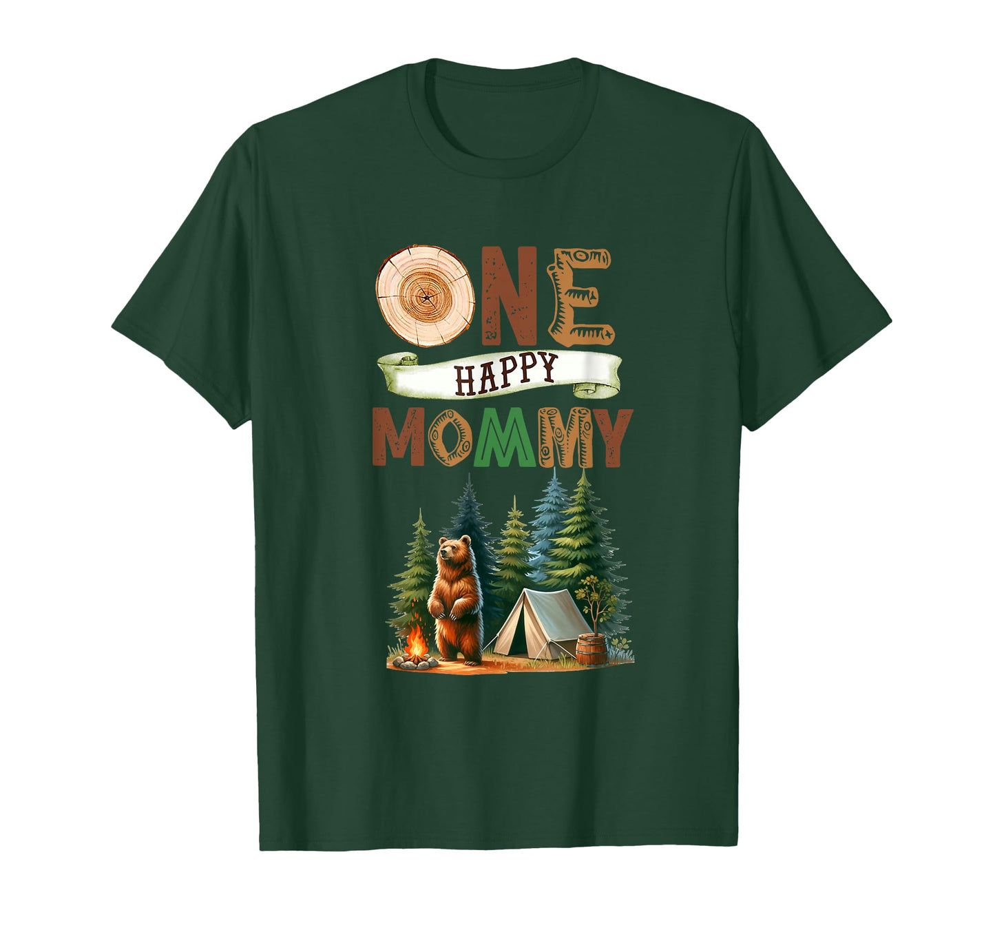 One Happy Mommy Camper First Birthday Camping Bear Mother T-Shirt