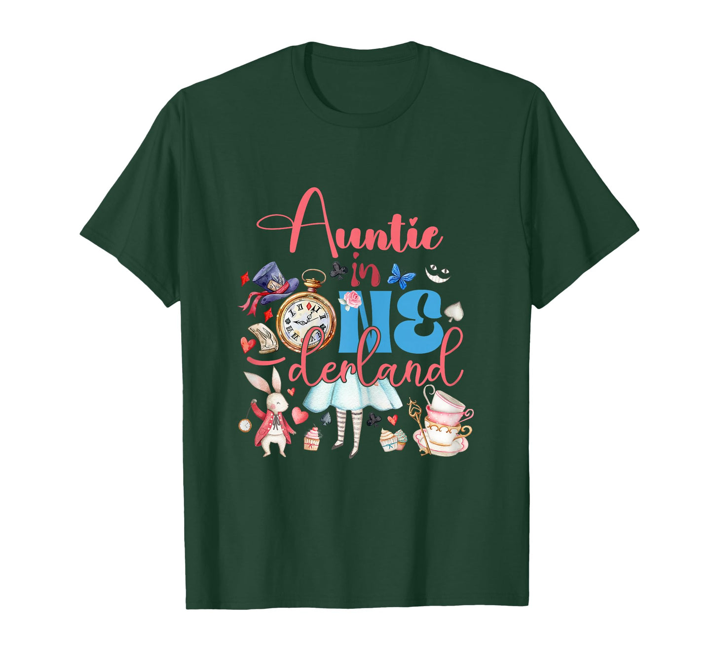 Alice Auntie in ONEderland Birthday Family T-Shirt