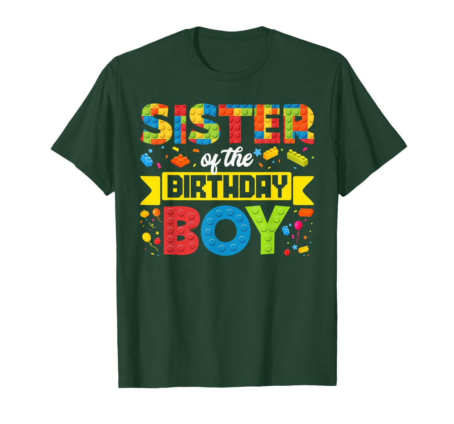 Sister Of The Birthday Boy Master Builder Building Blocks T-Shirt