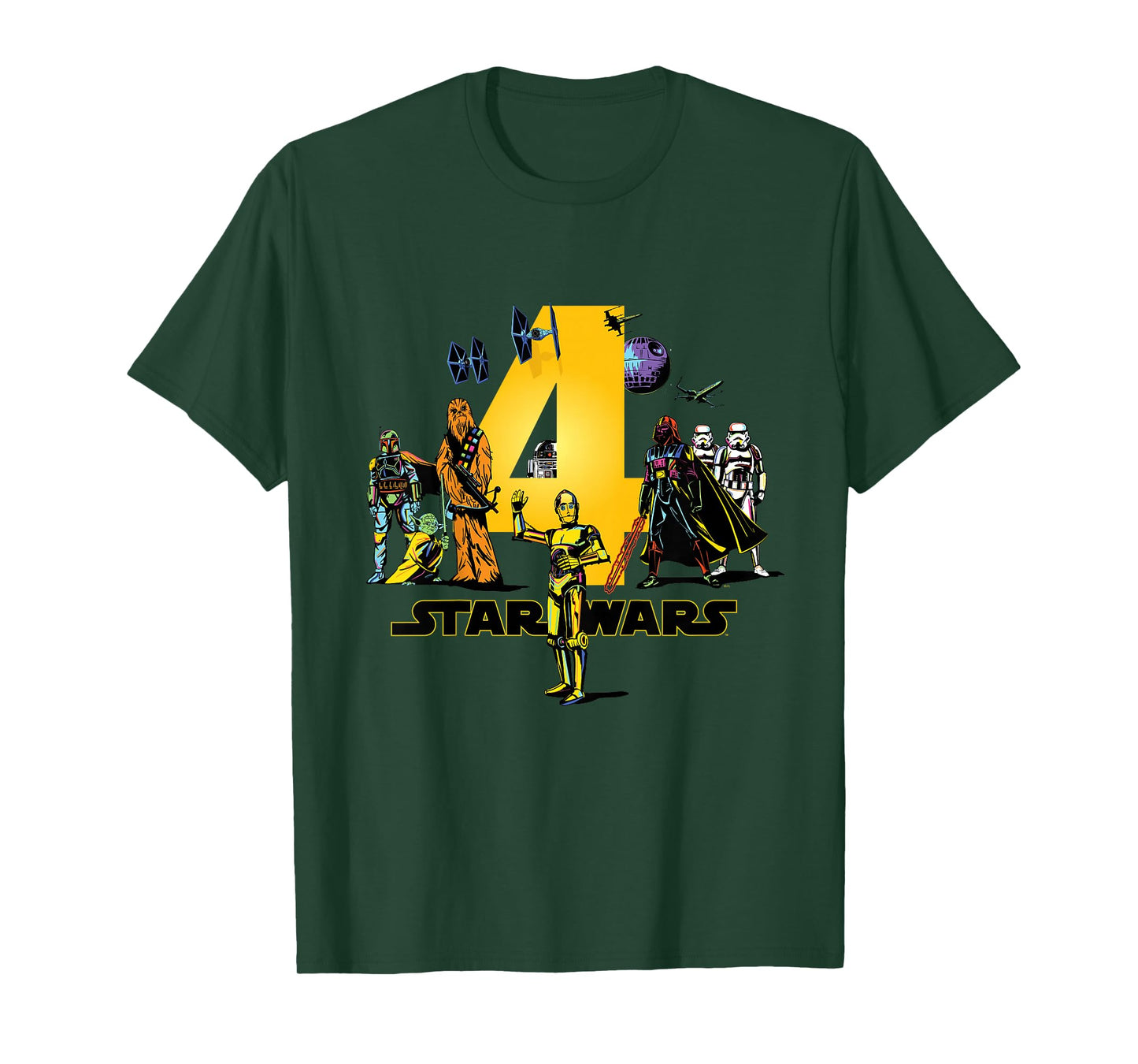 Star Wars Classic Characters Fourth Birthday 4 Years Old T-Shirt