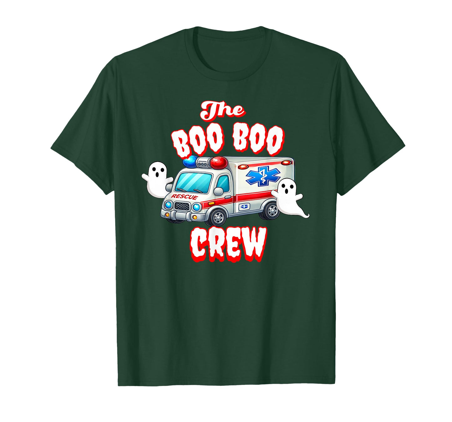 EMT Paramedic Boo Crew Ghost Halloween Nurse Scare Squad T-Shirt