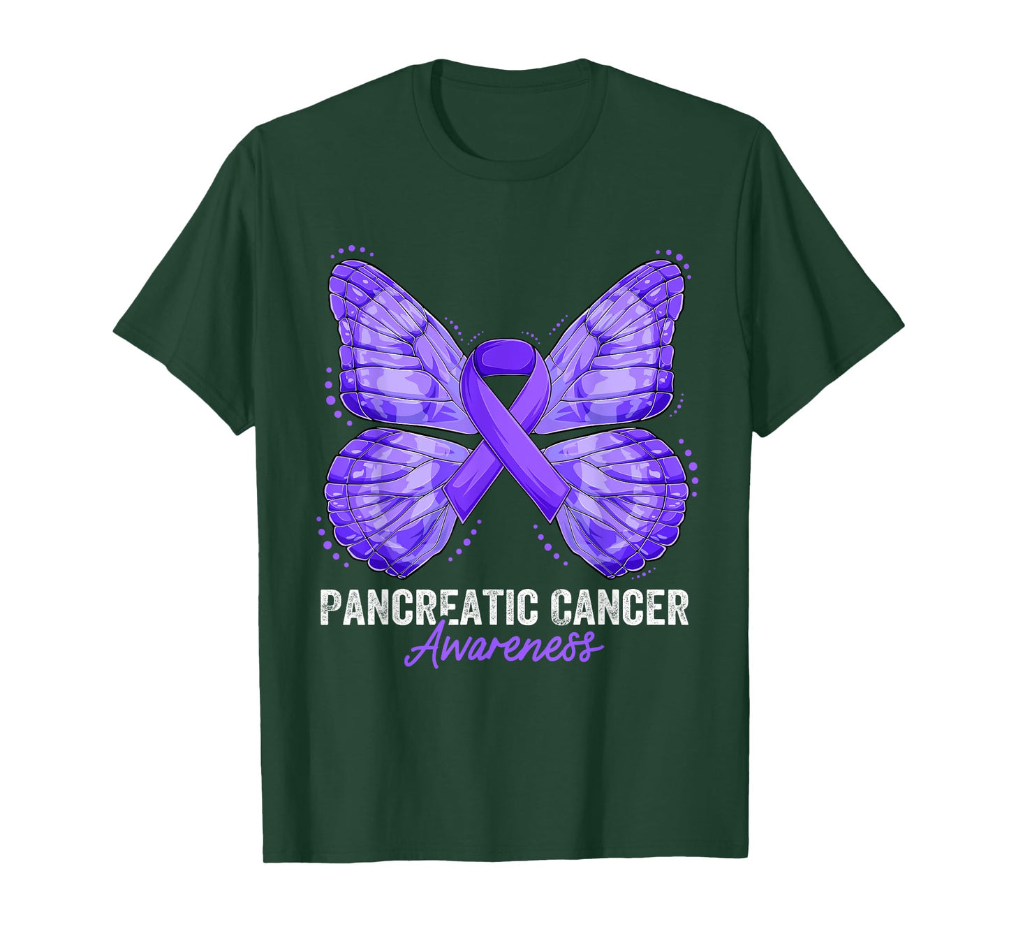 Pancreatic Cancer Awareness Month Butterfly Purple Ribbon T-Shirt