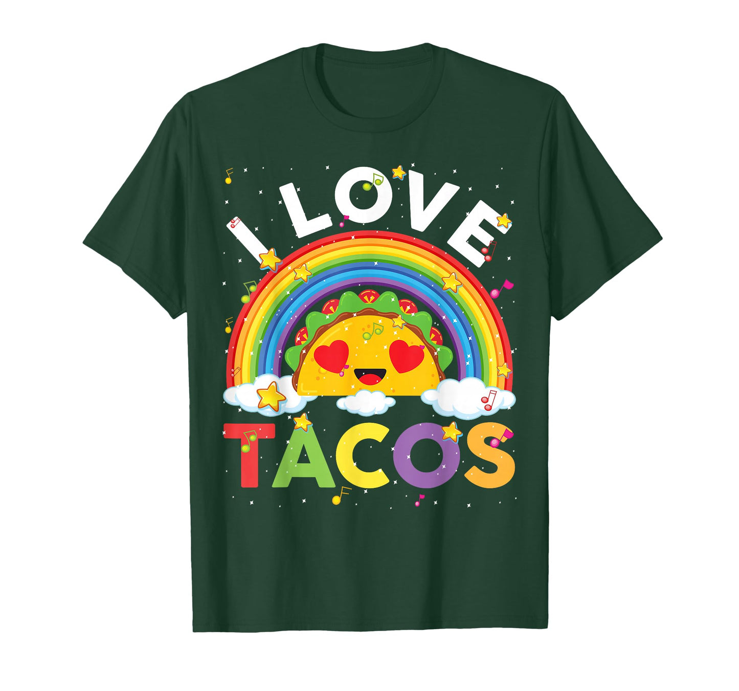 Kids Taco-Shirt Toddler Boys Girls I Love Tacos Cute Rainbow T-Shirt