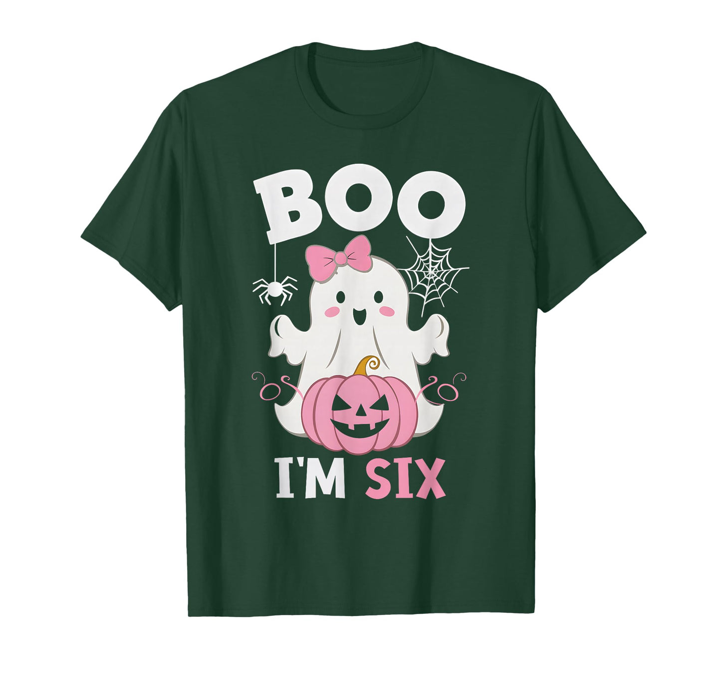 Ghost Boo I'm Six Year 6th Birthday Girls Halloween Groovy T-Shirt