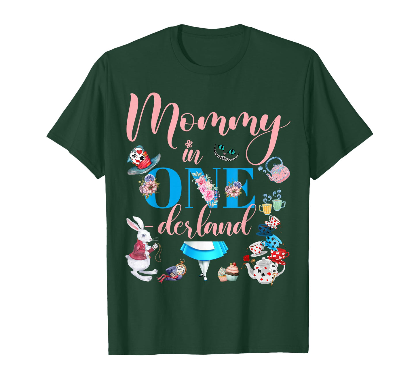 Alice in ONEderland Family Mommy Of The Birthday Girl T-Shirt