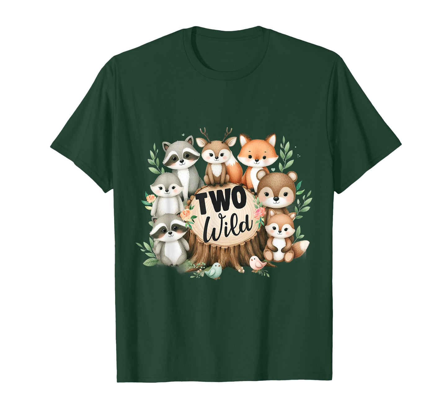 Two Wild Birthday Cute Woodland Animal Jungle 2nd Birthday T-Shirt