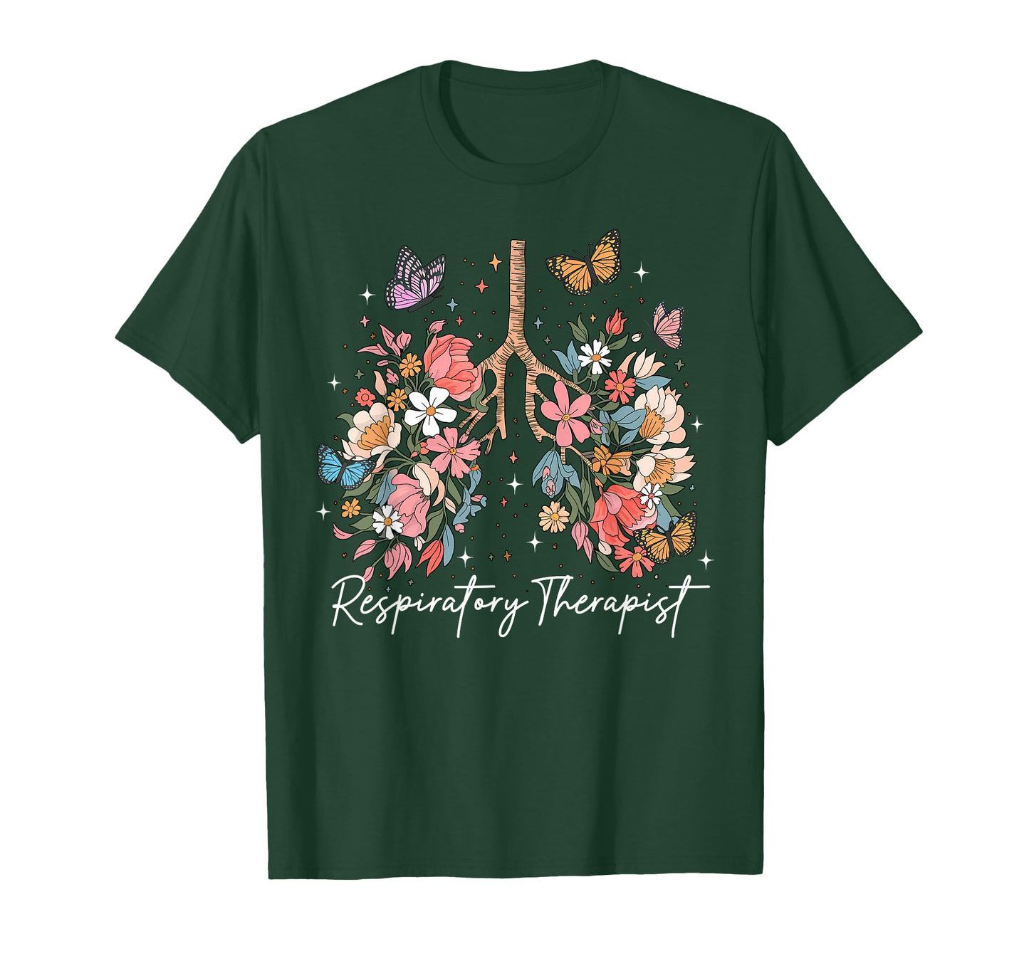 Respiratory Therapist Therapy Lung Happy Easter Day Floral T-Shirt