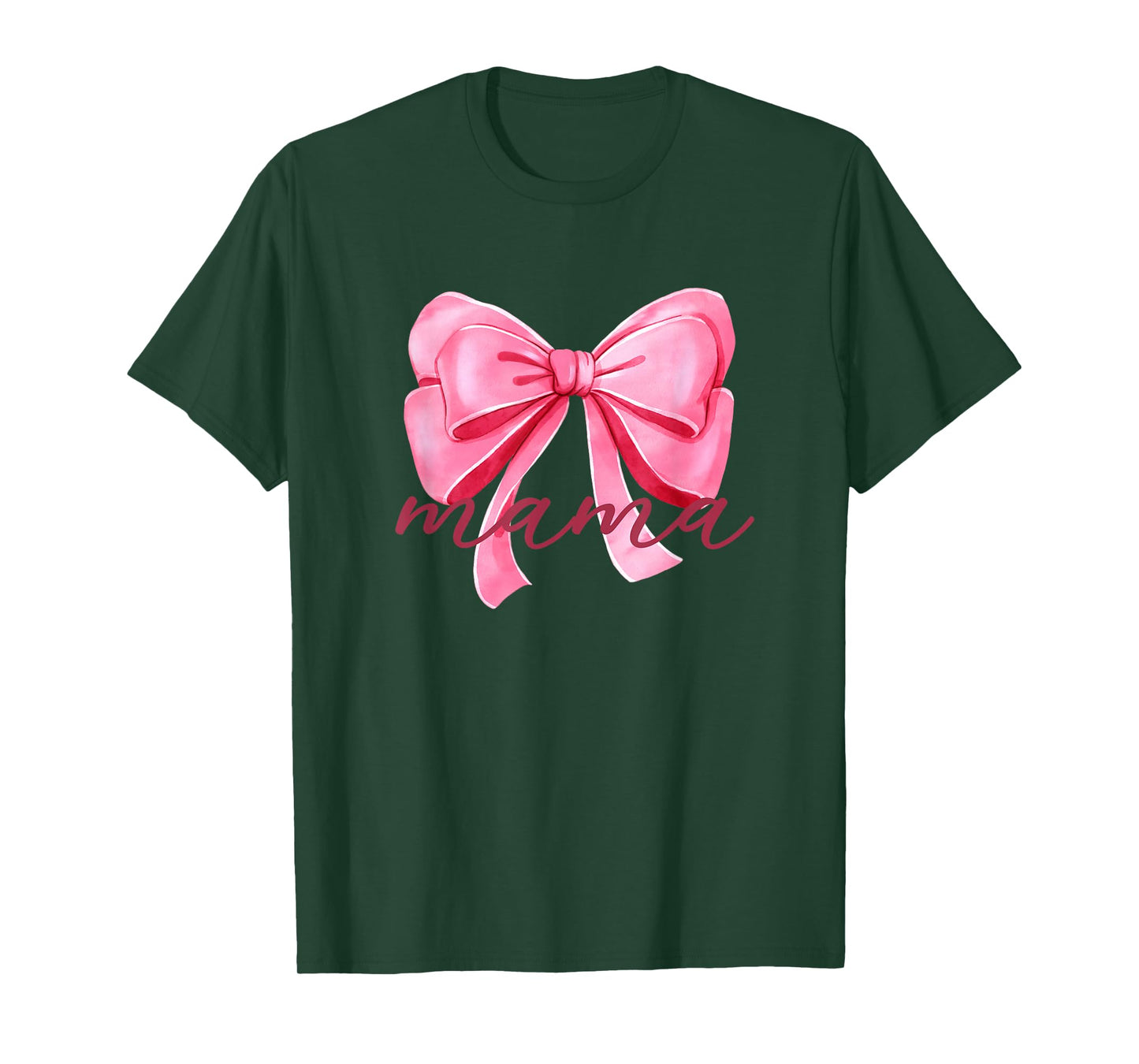 Mama Pink Bow Birthday Baby Shower Family Pink Ribbon T-Shirt