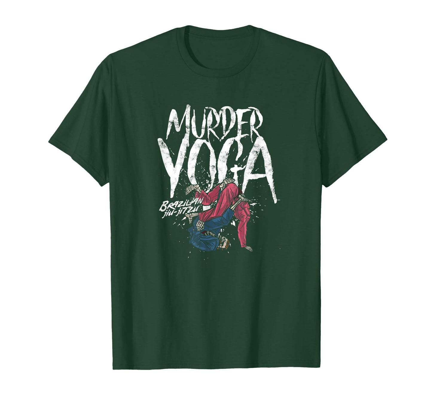 Murder Yoga Funny Brazilian Jiu Jitsu Wrestling Distressed T-Shirt