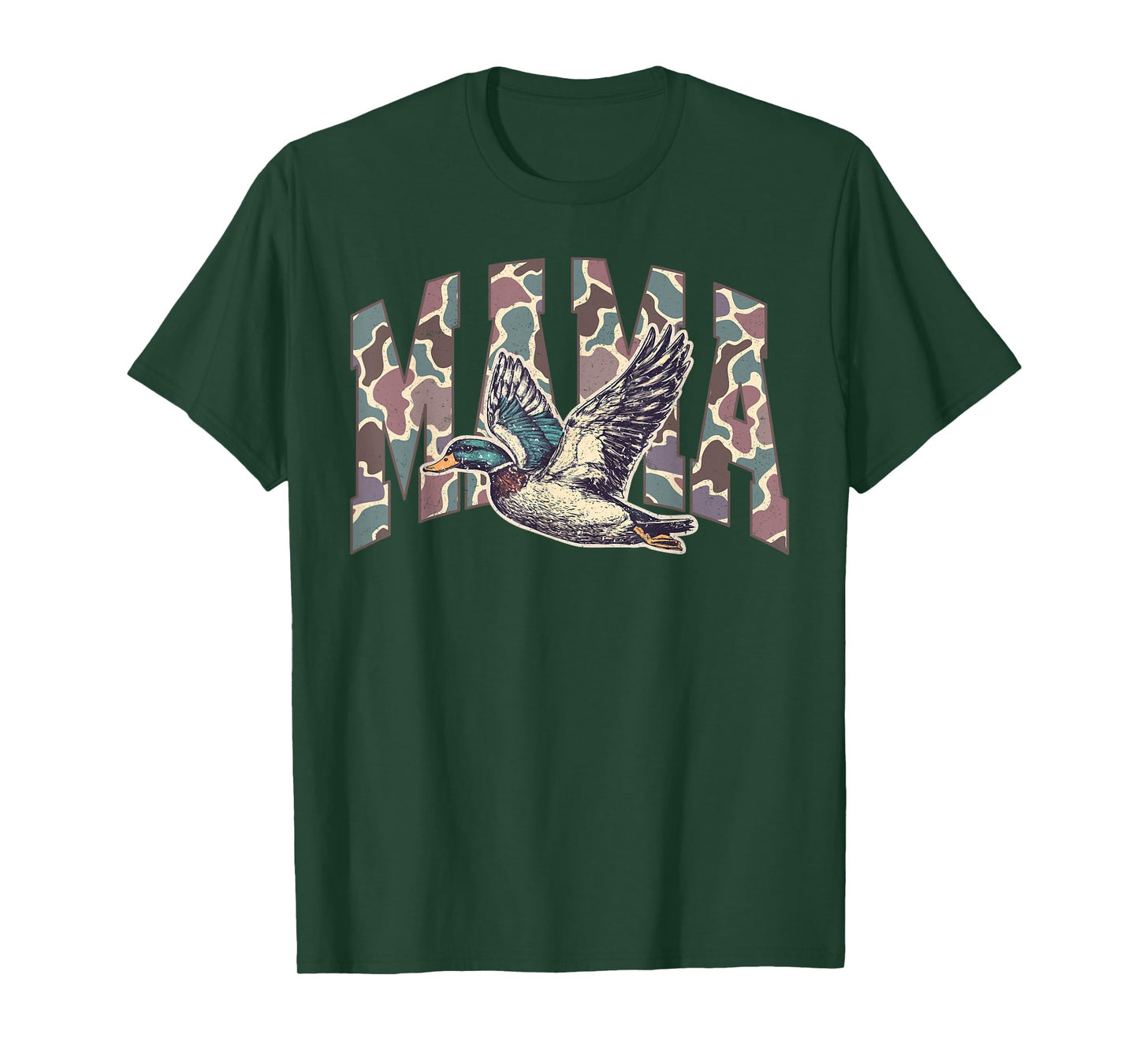 Mallard Duck Hunting Mama Retro Camouflage Daddy Mothers Day T-Shirt