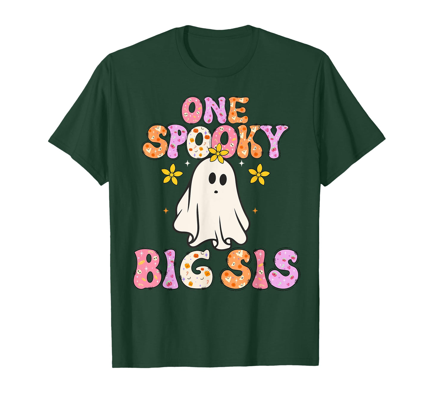 Big Sister Halloween One Spooky Big sister Announcement T-Shirt
