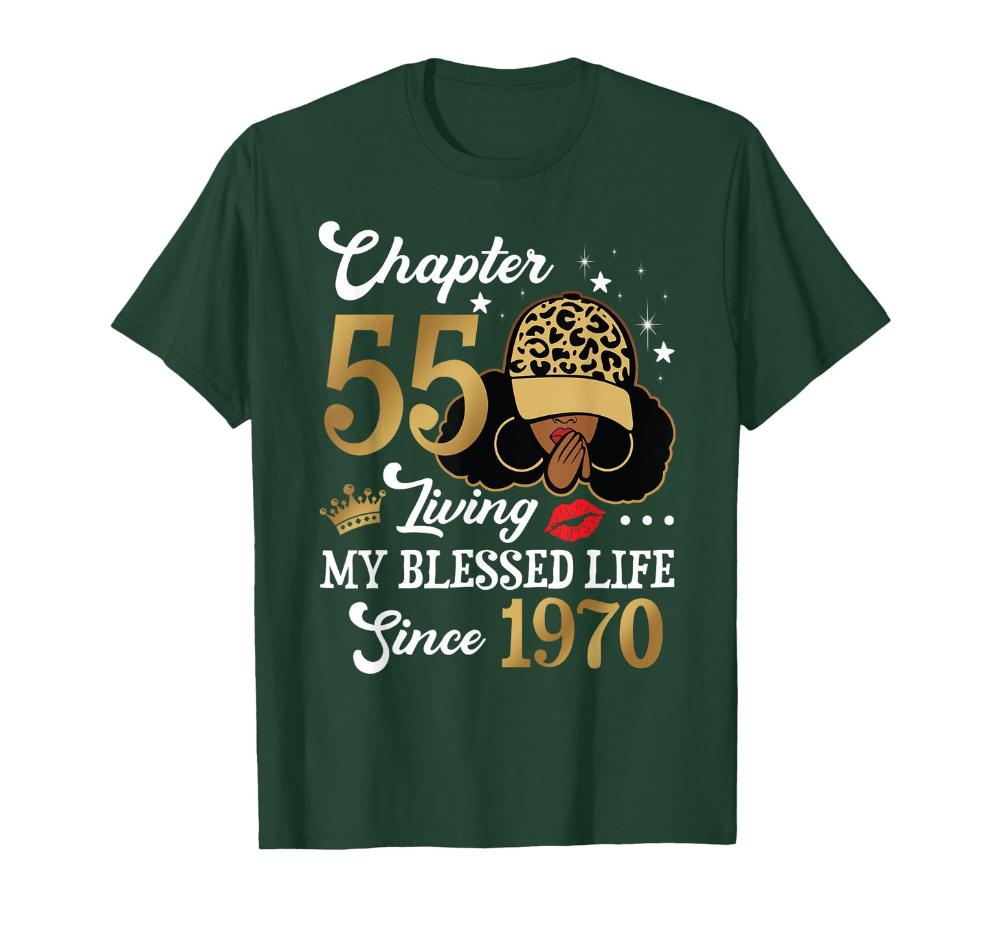 Black Woman Chapter 55 Living My Blessed Life Since 1970 T-Shirt